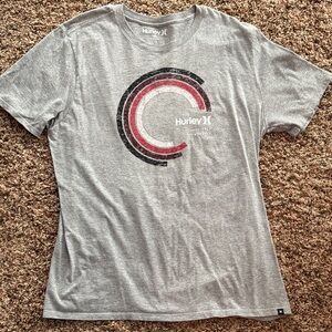 Hurley Men's Heather Gray Circle Graphic Tee